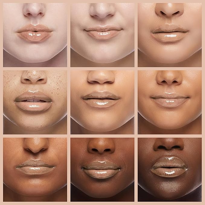 Palladio Lip Gloss, Non-Sticky Lip Gloss, Contains Vitamin E and Aloe, Offers Intense Color and Moisturization, Minimizes Lip Wrinkles, Softens Lips with Beautiful Shiny Finish, Champagne