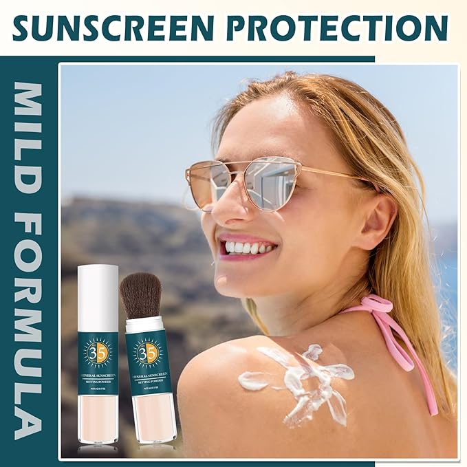 Mineral Sunscreen Powder SPF Powder for Face Oil Control Long Lasting Sunscreen Powder for Face Natural Light Breathable Translucent Powder Setting Powder Makeup - 04 Pink