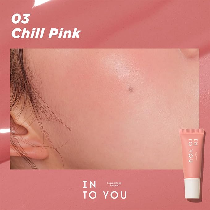 INTO YOU Cream Blush for Cheeks, Soft Powder Blush Matte and Natural Finish - Light and Comfortable - Chill Pink