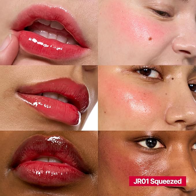 Glowy Jelly Pot | Dewy Jelly Lip & Blush Color, Tinted Glow Balm, Dewy Buildable Finish – Squeezed (Vibrant Red) | 0.14 oz