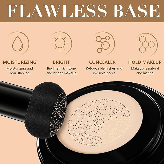Air Cushion CC Cream, Innovative Concealer Mushroom Head Liquid Foundation, Cover Concealer CC Cream
