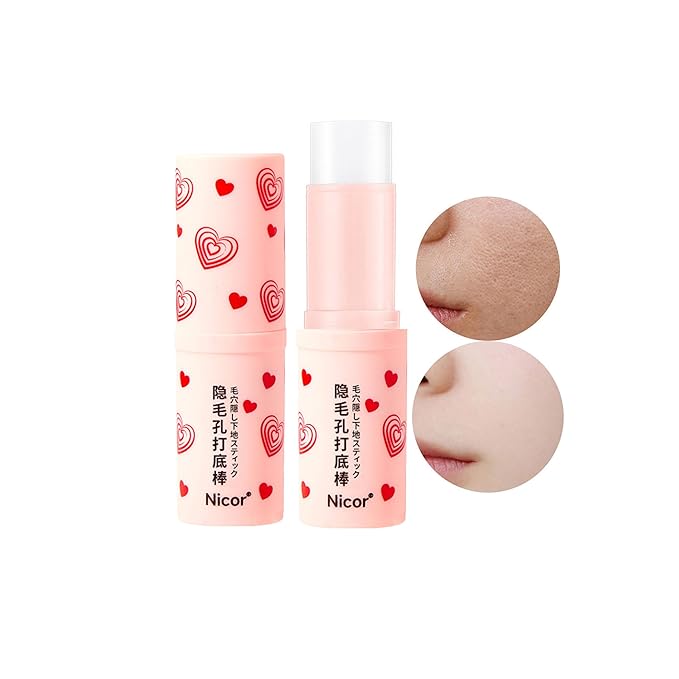 Invisible Pore Stick - Pore Eraser Waterproof Face Primer Makeup Base Oil-control Smooth Fine Lines Isolation Makeup Primer Pore Invisible Cream (1 Pack) White