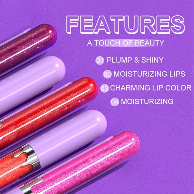 Glitter Liquid Lip Gloss,Rose Pink Shimmer Lipstick, Waterproof Shimmer Lip Stain Lip Glaze, High Shine Long Lasting Shiny Lip Color Makeup 11#