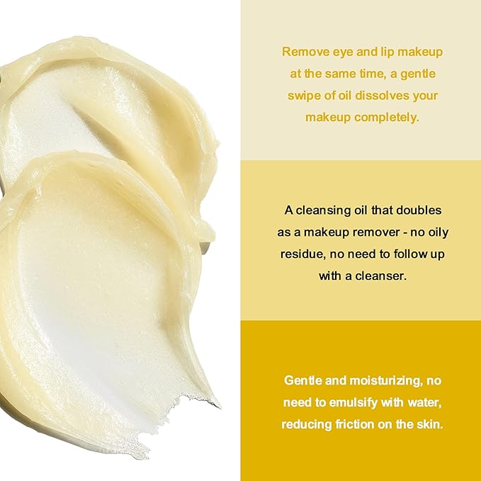 3 in 1 Cleansing Balm- Eye Face Lip Cleansing Balm Makeup Remover,Natural Gentle, Deep Cleaning, Made for All Skin Types