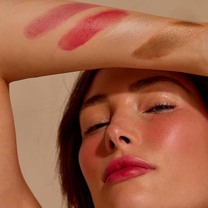 + Lux Unfiltered N°18 Illuminating Beauty Balm - Highlighter Stick with Mango Butter - Buildable and Blendable Highlighter Makeup Stick - Vegan & Cruelty Free - Salty (A Sheer Opal Gloss)