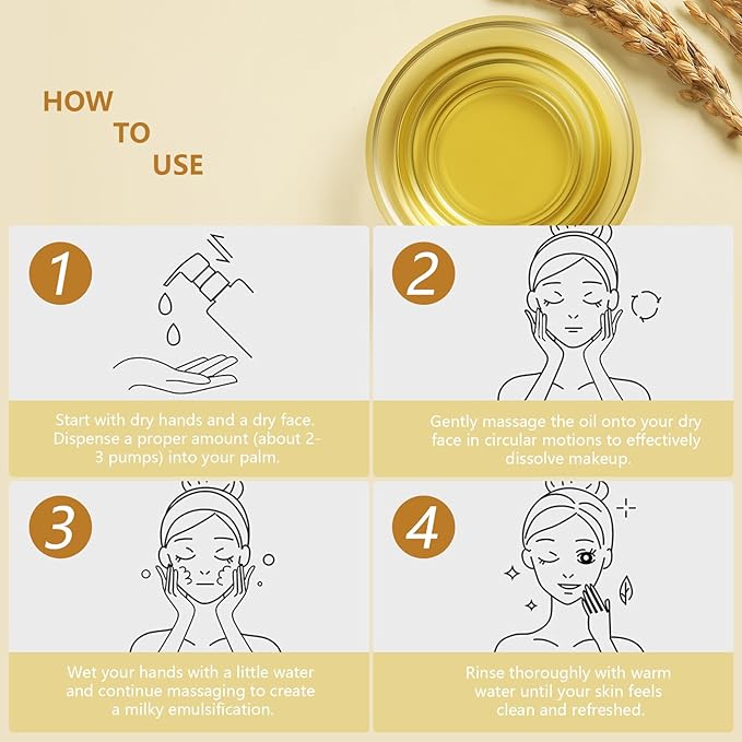 Rice Bran Deep Cleansing Oil, 6.76 fl oz 200ml, Gentle Pore Control, Heavy Makeup Remover