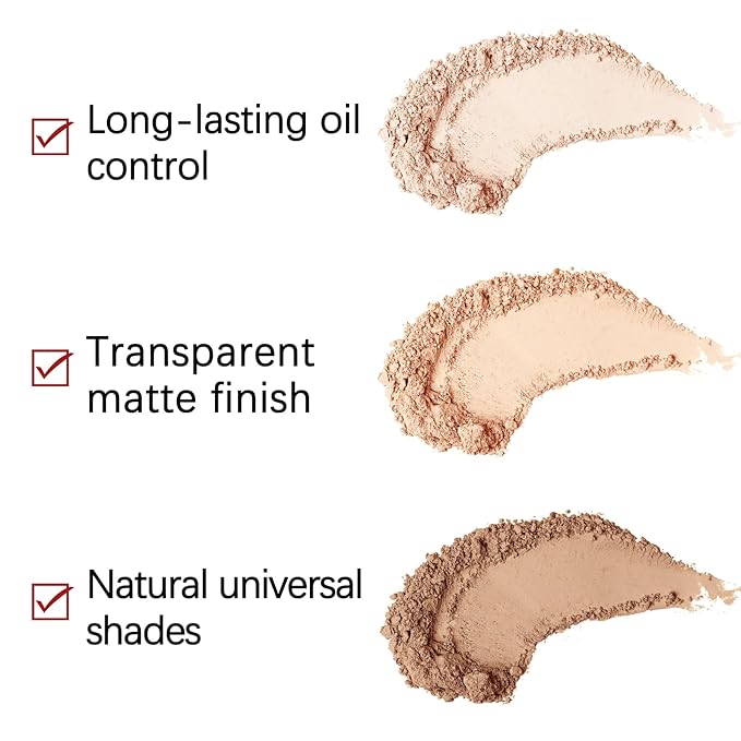 Oil Control Pressed Powder,Matte Setting Powder,Smooth Flawless Face Powder,Full Coverage,Waterproof Long Lasting,Lightweight Makeup Setting Foundation Compact Powder