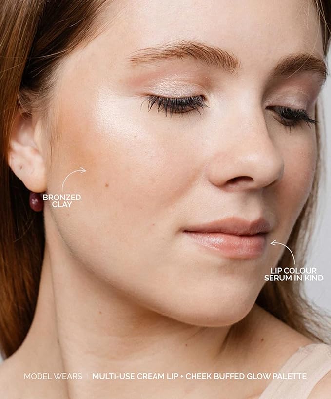 FITGLOW Beauty - Ceremide Cream Lip + Cheek Palette | Vegan, Woman-Owned Clean Beauty (Buffed Glow)