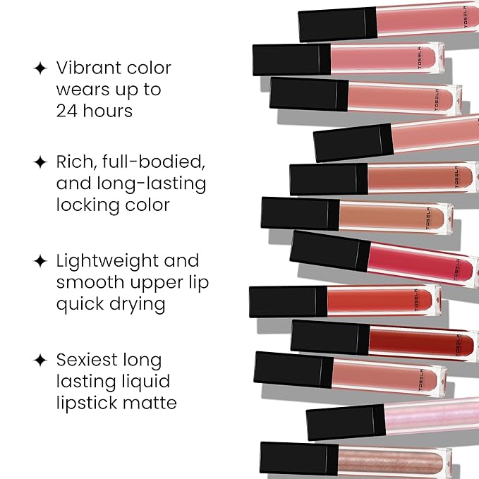 Lip Set, Lip Stain Long Lasting Waterproof, Lightweight, Non-sticky, High Shine Finish, Super Natural #10