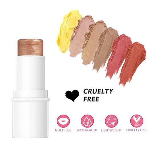 MEICOLY Makeup Sticks Set, Contour Stick,Blush Stick, Highlighter Stick,Facial Repair Bronzer 3D Wonder Shading Stick, Multi Stick Trio Cream Face Blush for Cheeks Lip Eye