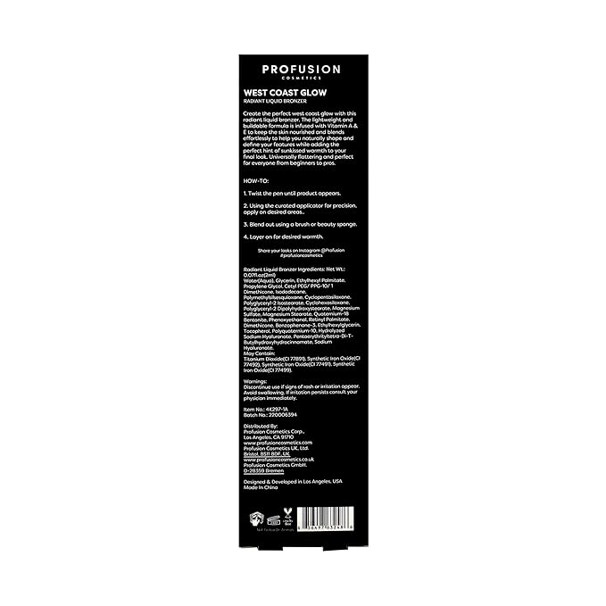 Profusion Cosmetics - West Coast Glow Radiant Liquid Bronzer - Experience Radiant Sun-Kissed Beauty with Vitamin-Infused Liquid Formula - La Jolla