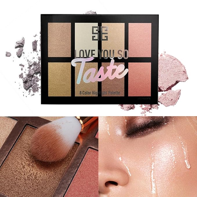 Professional Makeup Cream Contour Palette, Joyeee 8 Colours Concearler Full Coverage & Makeup Brush Set Contour Concearler Palette Contouring Face Make Up Gift for Women Girls