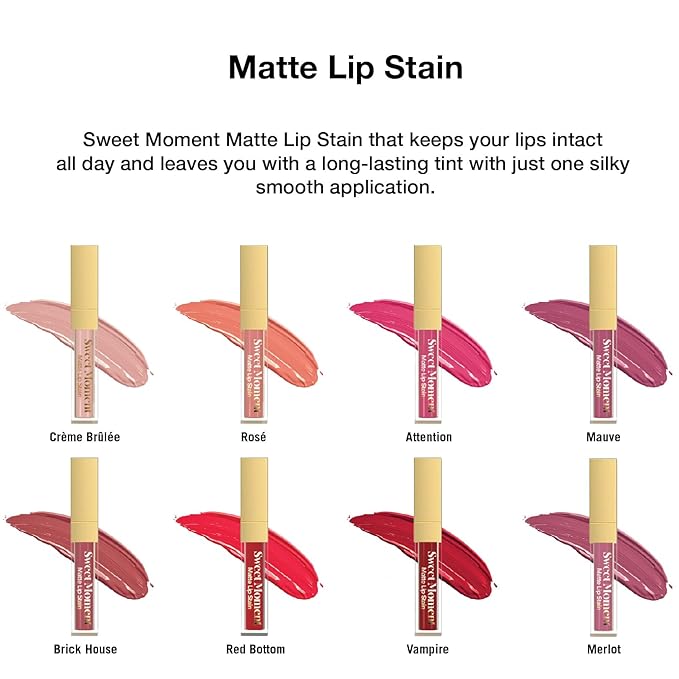 Sistar Sweet Moments Matte Lip Stain Long-Lasting Matte Finish Vivid High Pigment Colors Smooth and Sweet 1.5 mL / 0.05 fl. oz. (Vampire)