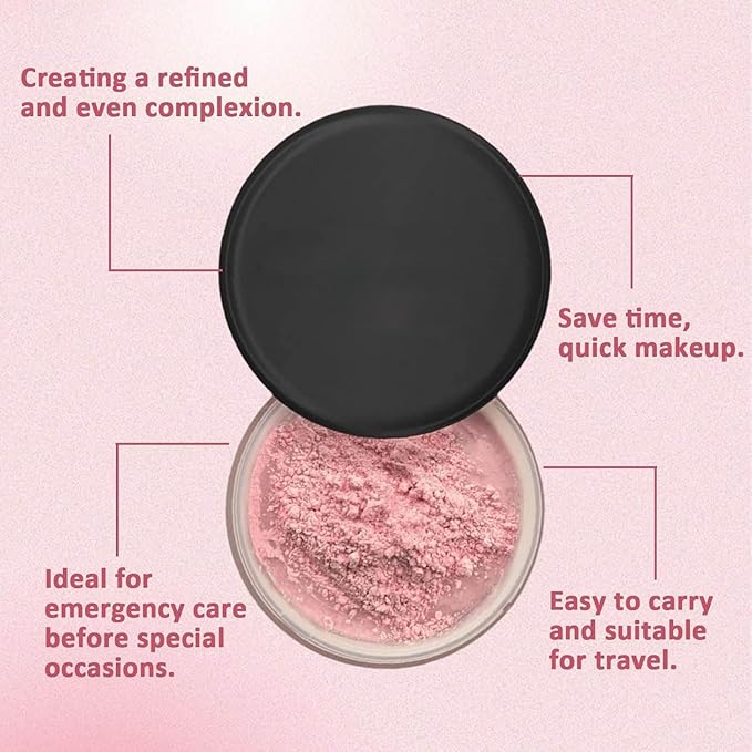 Pink Setting Powder, Blurring Setting Powder, Pink Setting Powder Loose Blurring, Pink Setting Powder Blurring, Blurring Powder for All Skin Tones (1)