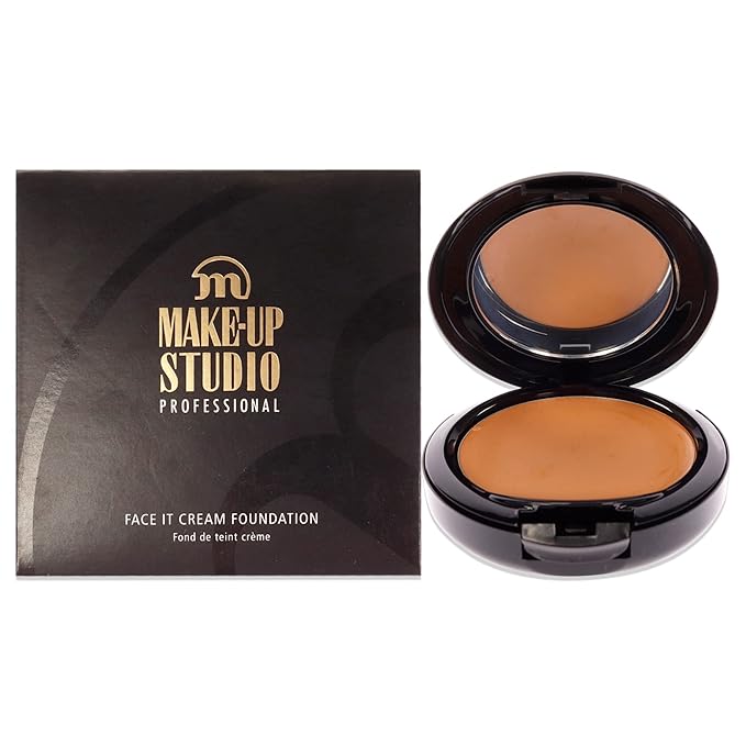 Professional Make-Up Face It Cream Foundation - Water-Resistant - Offers Both Light And Full Coverage - Long-Lasting Result - Highly Pigmented Satin Finish - Carribean - 0.27 Oz