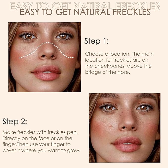 2 Pack Freckle Pen,Liquid Face Fake Freckles Makeup Pen to Create Natural Freckle Makeup and Freck beauty,Fake Freckles Waterproof for Lifelike Sunkissed Makeup,Mole Pen (01Light+04Espresso)