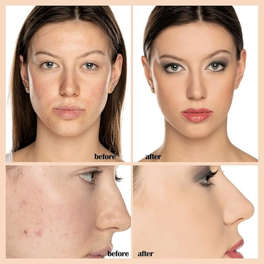 PHOERA Foundation Makeup, Flawless Soft Matte Oil Control Liquid Foundation, Full Coverage Mattle Oil-Control Concealer for Older Women, Great Choice For Gift (#101 Porcelain)