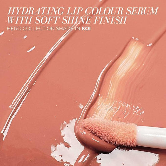 FITGLOW Beauty Lip Colour Serum | Hydrating Lip Gloss | Plumping Anti-Aging Lip Treatment | Natural Shine with Pomegranate Sterols & Collagen | Buildable Color for Dry Chapped Lips | Koi - 10g