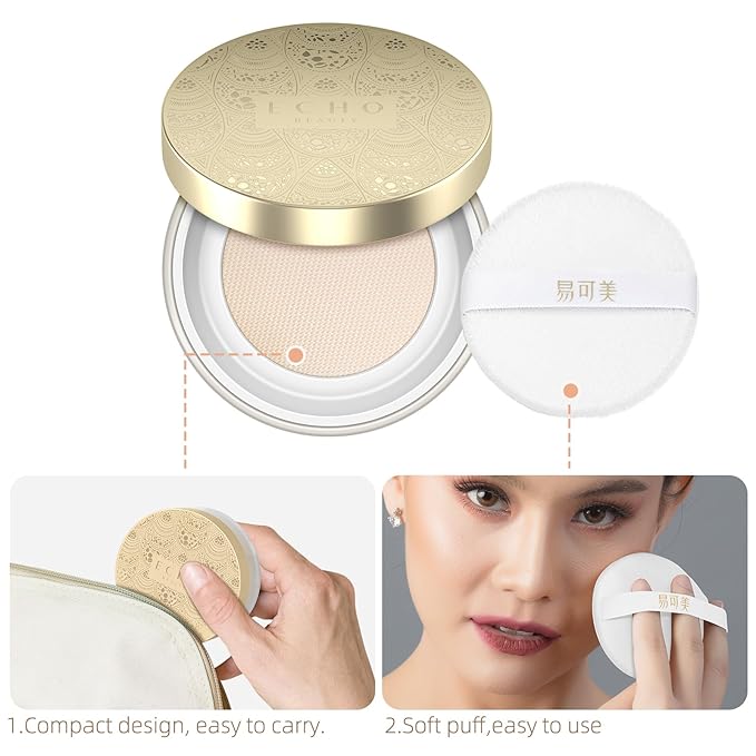 Setting Powder Makeup Finishing Powder Oil-Control Loose Face Powder Long Lasting Lightweight Breathable,Smooths Minimizes Pores Fine Lines Soft-Focus Matte Natural Finish Light