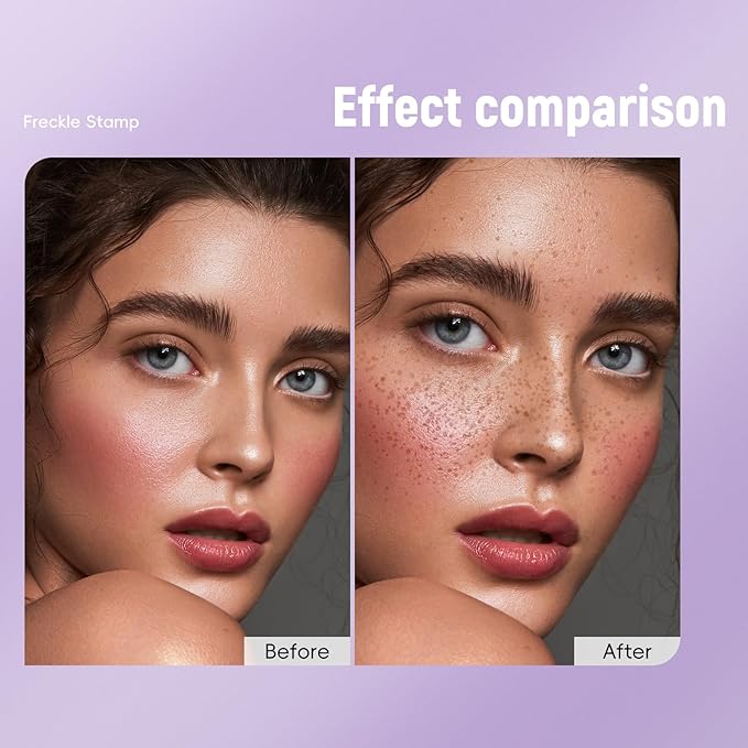 Freckle Stamp Pen, Magic Fake Freckles Tattoo Marker Waterproof Long Lasting Liquid Faux Freckle Stain for Natural Sunkissed Makeup for Women Girl 02 Brown