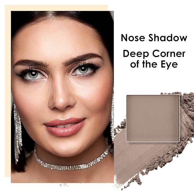 Boobeen Face Bronzer Highlighter Contour Powder Palette, Multi-use Contour Makeup Easy to Blend Face Shaping Contouring Matte Bronzer Powder Long Lasting