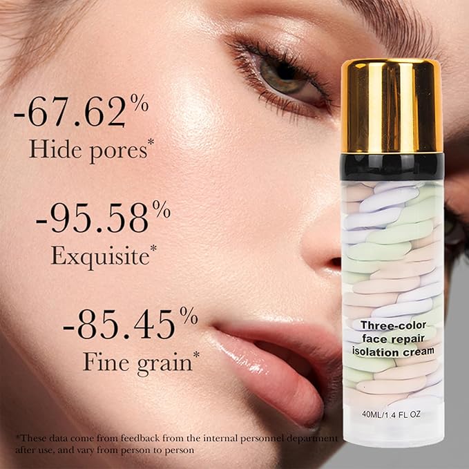 3 In 1 Poreless Face Primer, One Step Color Corrector Face Primer, Hydrating Primer for Face Before Makeup Oil Control & Moisturizing Redness Corrector for Face Skin Tone Correcting Long Lasting