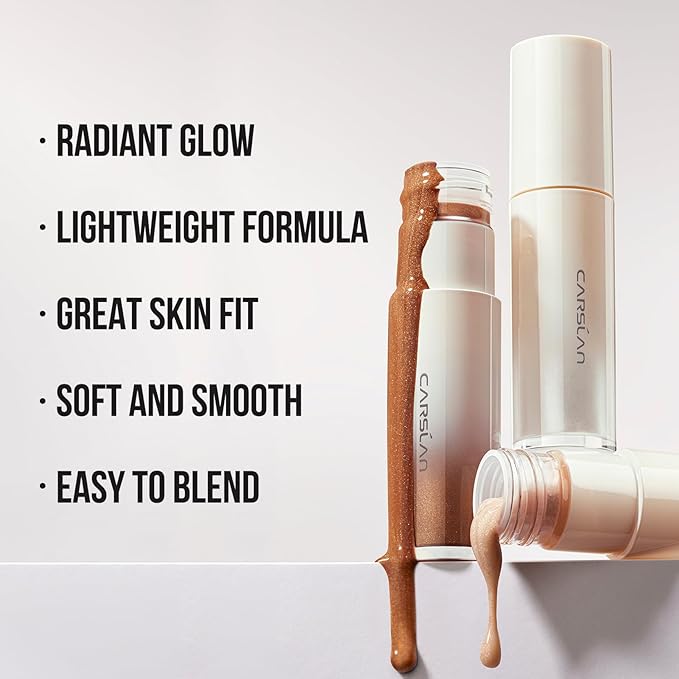 Soft Focus Makeup Powder Waterproof Oil Control Setting Powder 04Pink and 3D Liquid Highlighter 02, Face Cosmetics Kit, 2Pcs