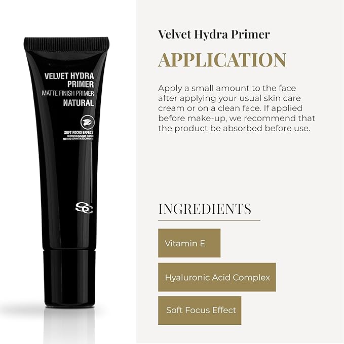 SALERM - Makeup Primer - Velvet Hydra Primer - 30 ml - Makeup Base for All Skin Types - Pore Minimizer - Softens Wrinkles and Fine Lines - Matte Skin Effect