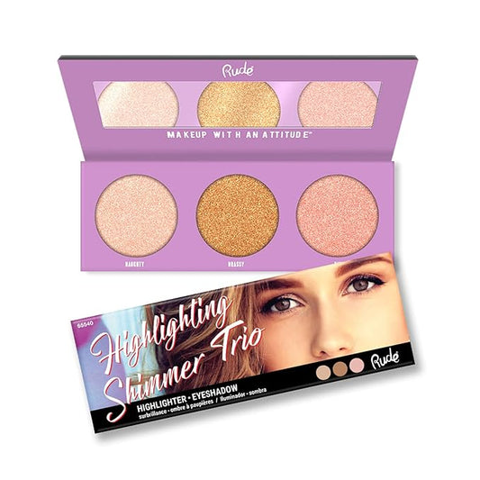 Rude Cosmetics Highlighting Shimmer Trio Makeup Women 0.47 oz