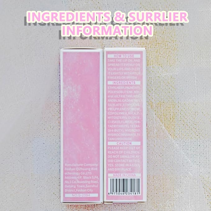 Magic Color Changing Lip Oil Ph, Glitter Lip Gloss, Upgraded Big Brush Head Moisturizing Lip Oil, Color Changing with Temperature, Moisturizing & Sparkling (Pink, 0.3 Oz)
