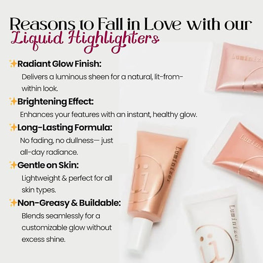 M2U NYC Liquid Highlighter Makeup – Lightweight Luminizer for Natural Radiant Glow with Shimmer – Ultra Smooth Hydrating Illuminator, Face, Cheekbone & Body Glow Enhancer Pink Pearl (Pearl Moon)