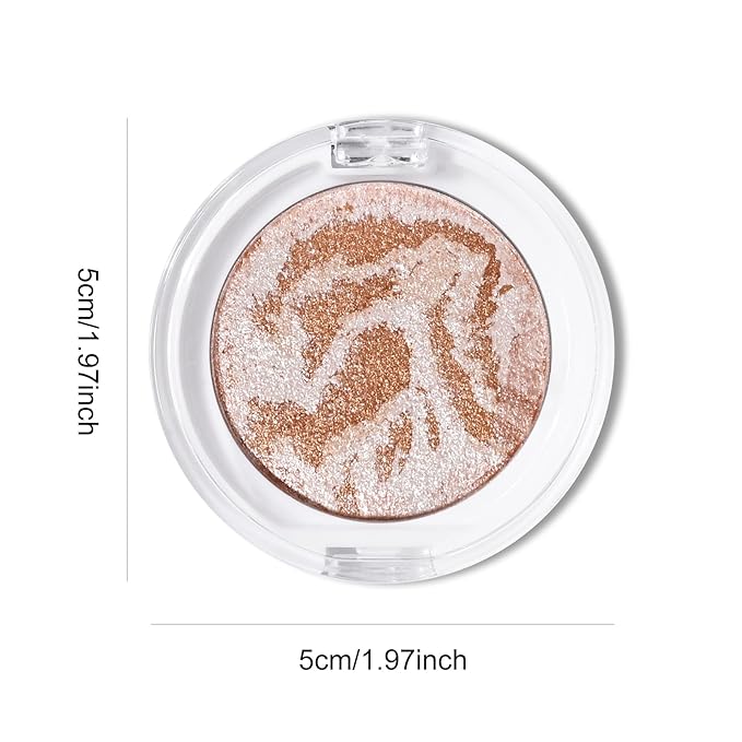 KYDA Baked Blush, Radiance Bronzer Glow Makeup, High Glossy Face Blusher, Shimmer Pressed Powder Blush, Buildable Lightweight Formula, Multiuse Baked Powder for Face Eye Cheeks, #05
