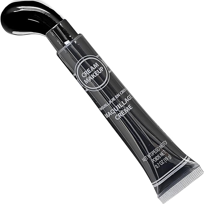 Black Cream Makeup Tube - 0.7 oz. (Pack of 1) - Vibrant Color & Pigmented Perfect for Festive & Creative Looks