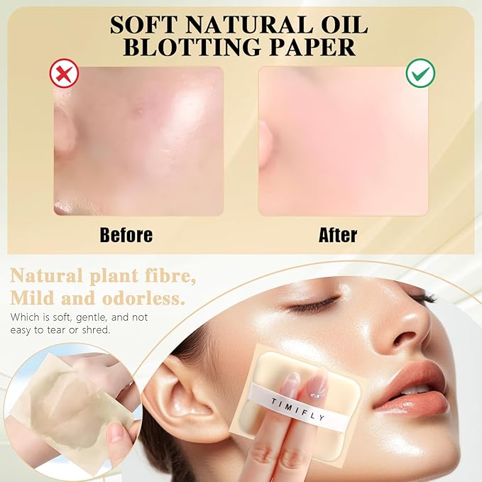 Facial Blotting Papers with Organizer, 1000 pieces Gardenia oil blotting sheets, long-lasting oil control (Cape Jasmine)