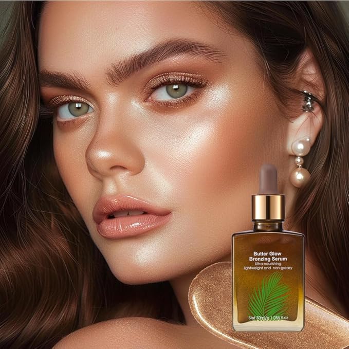 Butter Glow Bronzing Serum, Face Bronzers Serum, Hydrating Face Serum, bronzing drops for face, Liquid Bronzer, Bronzing Drops (2PCS, Large)
