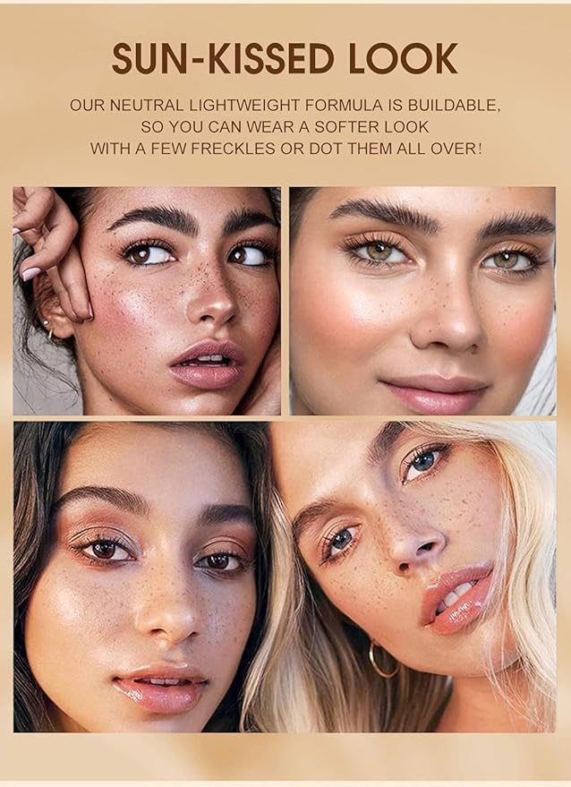 2 Colors Freckle Pen Waterproof Long-lasting Quick Dry Small Spot Natural Lifelike Freckle Makeup Pen (Dark Brown+Light Brown)