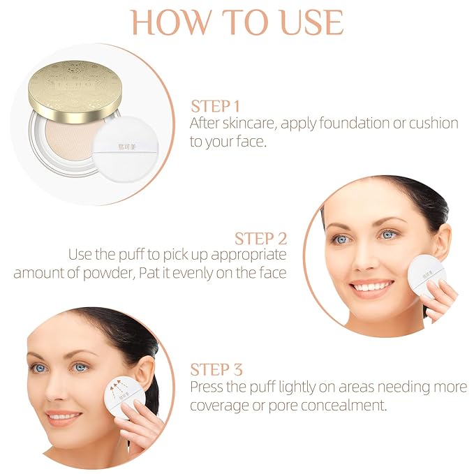 Setting Powder Makeup Finishing Powder Oil-Control Loose Face Powder Long Lasting Lightweight Breathable,Smooths Minimizes Pores Fine Lines Soft-Focus Matte Natural Finish Light