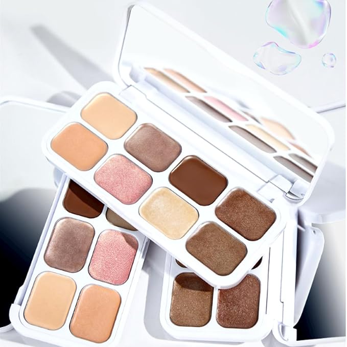 8-Color Cream Eyeshadow Palette for Older Woman – Makeup Palette for Eyes & Face | Waterproof, Blendable (Matte, Shimmer, Satin) | All Skin Types (Mature, Aging Skin)