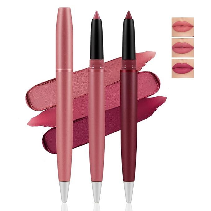 Waterproof Lip Liner Pencil, Long Lasting Matte Lipstick Makeup, Liner Lip Stick for Women 3PCS