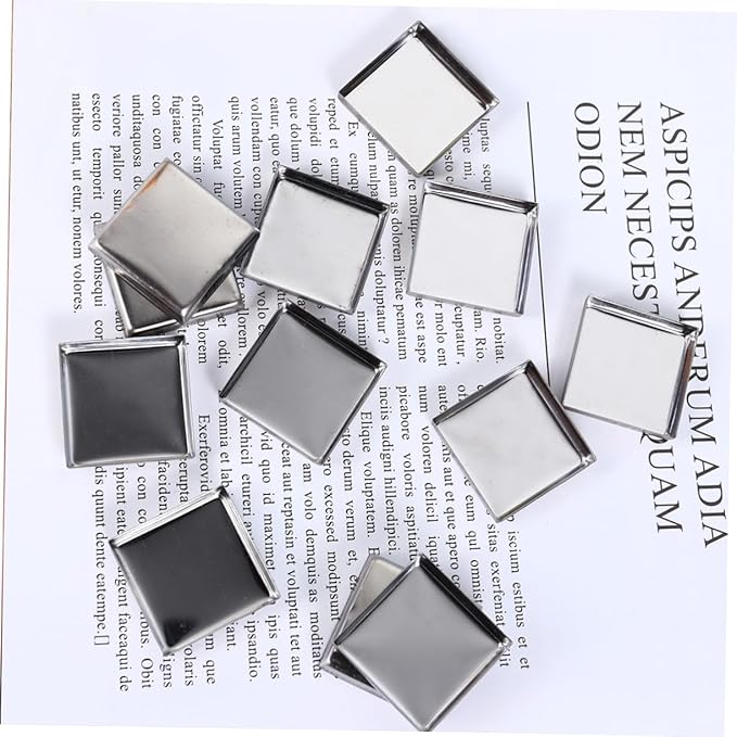 180pcs Empty Square Stainless Steel Pans for Diy Eyeshadow Blusher and Pressed Powder Makeup Pans for Eyeshadow for Custom Cosmetic Palettes