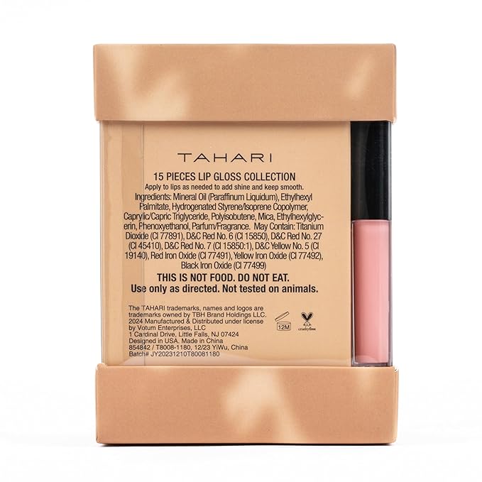 VOTUM Tahari 15-Piece Matte Lip Gloss Set – Nude Shades Lip Gloss Pack for Women & Girls, Long-Lasting, Hydrating Lip Color Collection with Rich, Versatile Tones