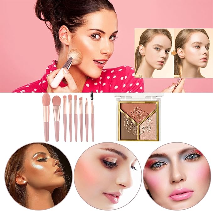 All in One Makeup Kit for Women Full Kit, Multipurpose Makeup Gift Set, Beginner-Friendly Cosmetic Set with Eyeshadow, Lipstick, Eyeliner, Mascara & Brushes – Travel-Friendly & Complete Makeup Set