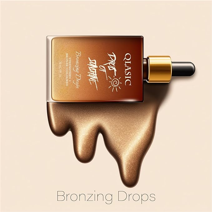 Face and Body Bronzer,Skin Care Essence Anti-Pollution Drops - Bronzing Serum & Facial Tanning Drops,Elf Bronzing,Natural Sunkissed Complexion