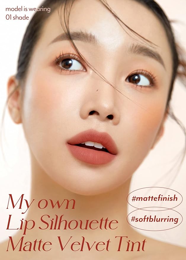 I'M MEME Lip Tint + Lip Brush Set/Best Lip Stain, Vivid Color, Long Lasting, Moisturizing & Hydrating, Light-weight, Matte Finish