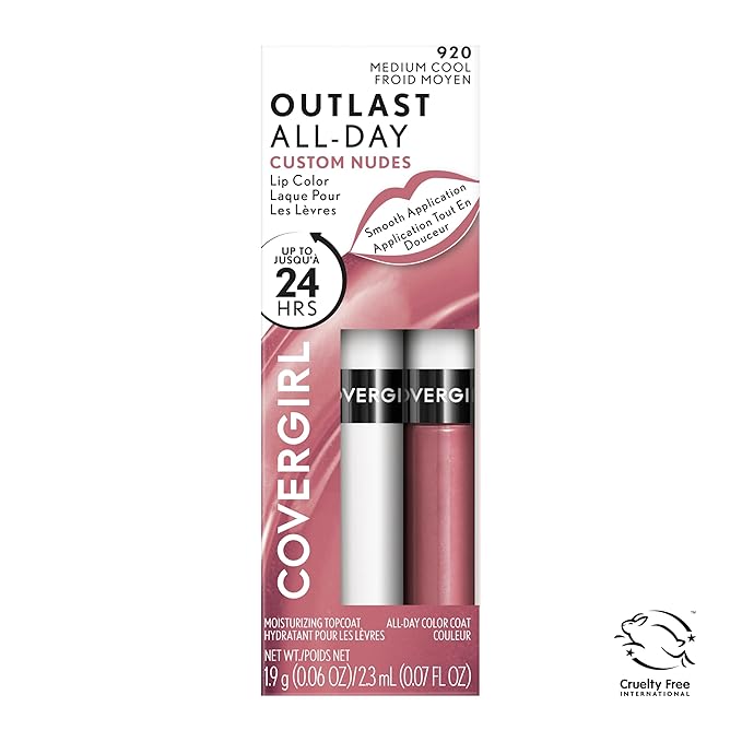 COVERGIRL Outlast All-Day Lip Color Custom Nudes, Medium Cool