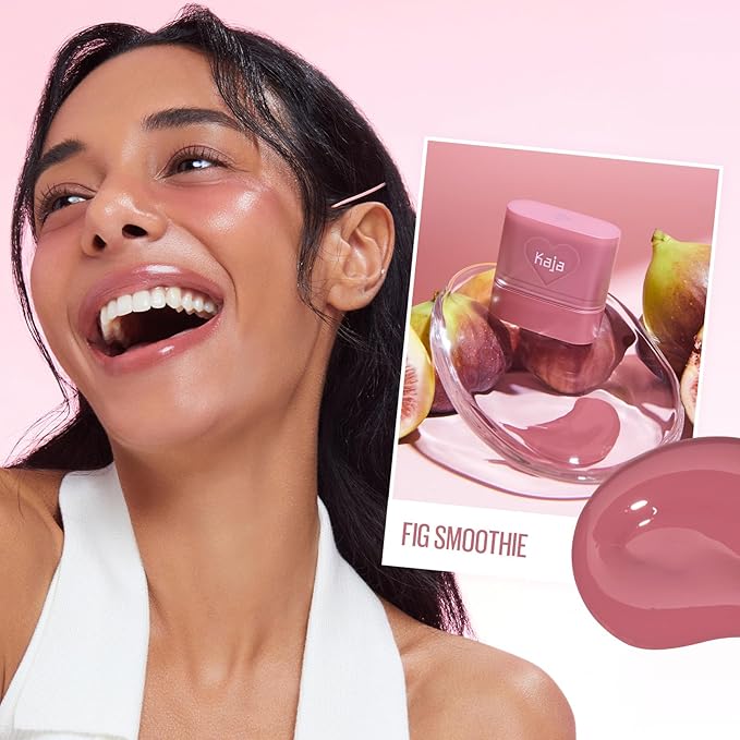 Kaja Cheek & Lip - Dewy Bar 04 Fig Smoothie Sorbet | Creamy Blusher and Balm Multi-Stick, 45% Moisturizing Oil, Apple Extract, Vitamin-Hyaluronic Acid Infused, High Shine, 10g