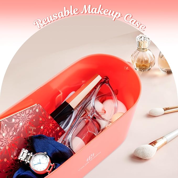 Color Nymph Makeup for Kids with LED Mirror, Travel Makeup Case with Cosmetics Kit for Beginners, Non-Toxic Make Up Set with 26-Color Face Palette Highlighter Lipgloss Eyeliner Brush