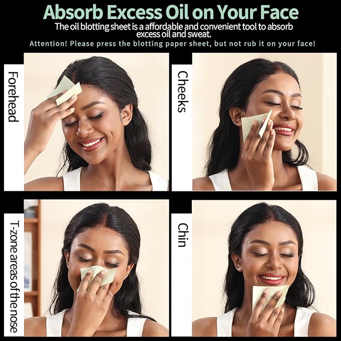 FANDAMEI Oil Blotting Sheets for Face, Absorbing Papers for Oily Skin, Control Film, Tissues - 200 Counts