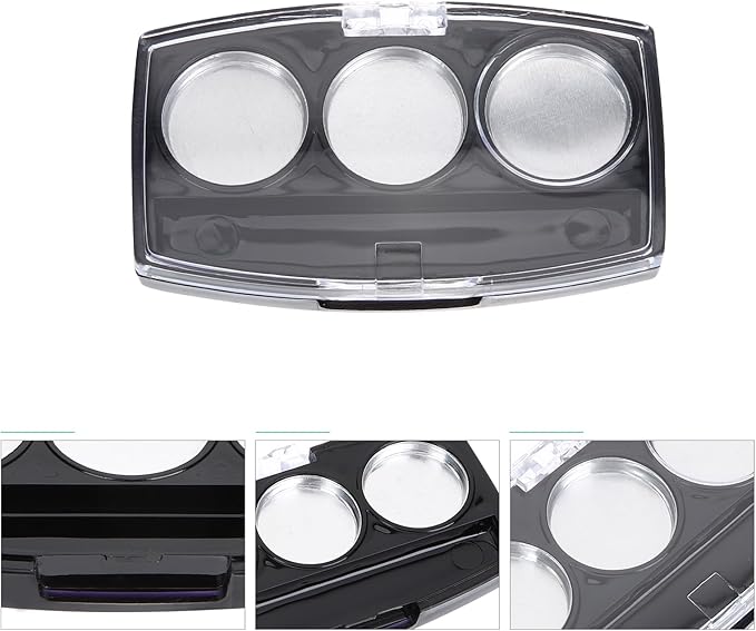 30Pcs Round Empty Makeup Pans with 10Pcs Container cases: Eyeshadow Blush Powder Lipstick Storage Palette - 2.8X1.65in Cosmetic Organizer for Travel