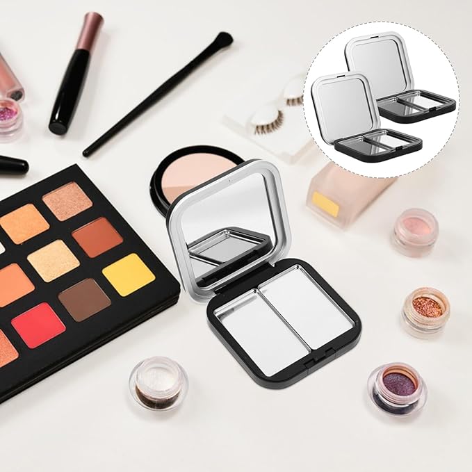 2 Pcs Empty Magnetic Eyeshadow Palettes for DIY Cosmetics - Lipstick, Blush, Powder